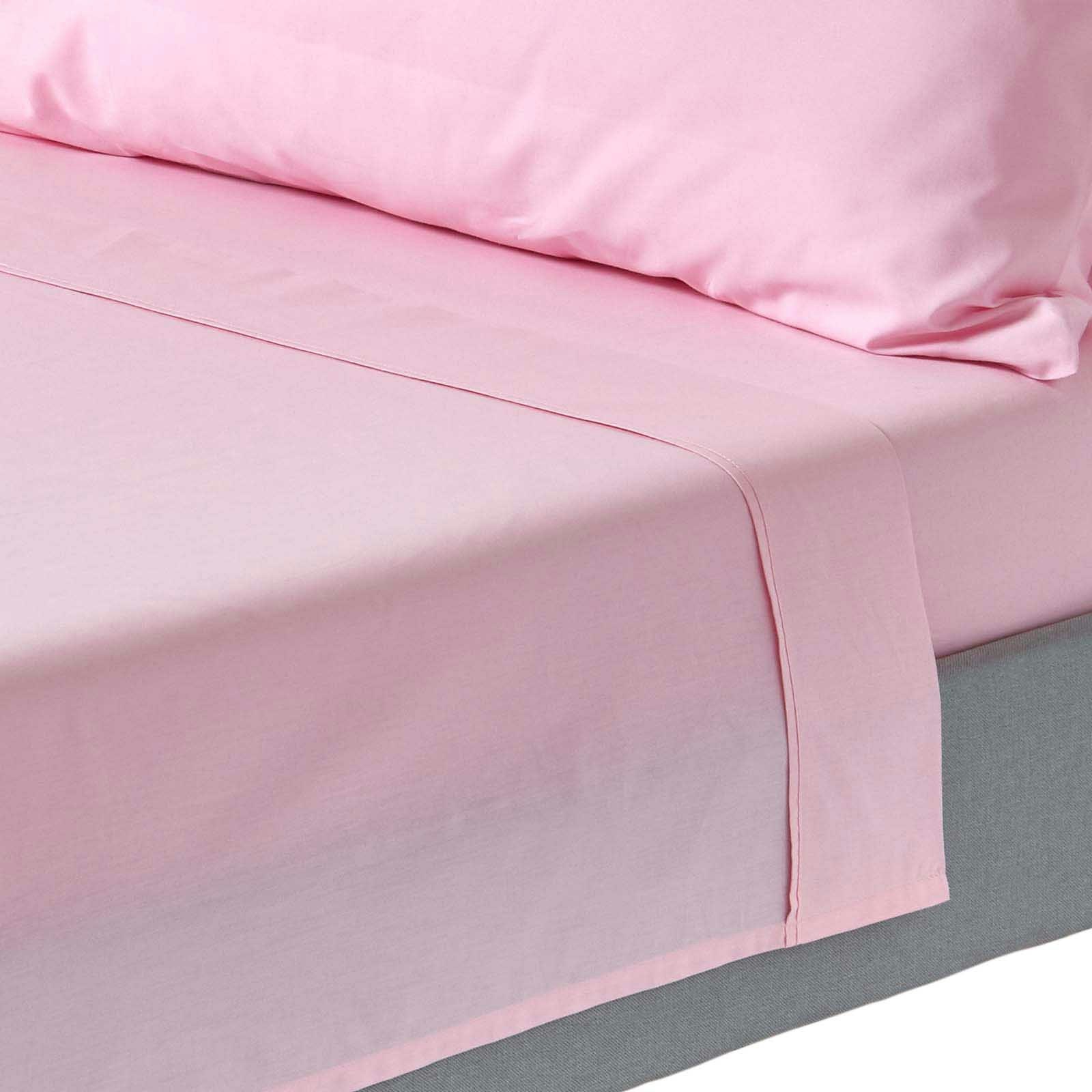 Homescapes Pink Crisp & Cool 200 Tc Egyptian Cotton Percale Flat Sheet - Double