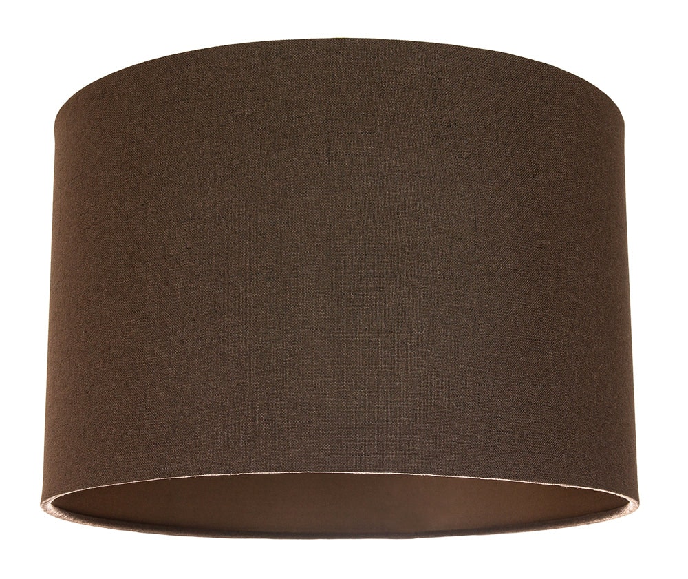 Happy Homewares Brown Contemporary And Sleek Textured Linen Fabric Drum Lamp Shade 60W Maximum