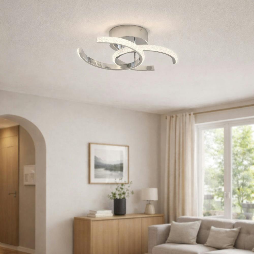 Pagazzi Lighting Light Pagazzi Ing Veloria Chrome Led Flush Ceiling