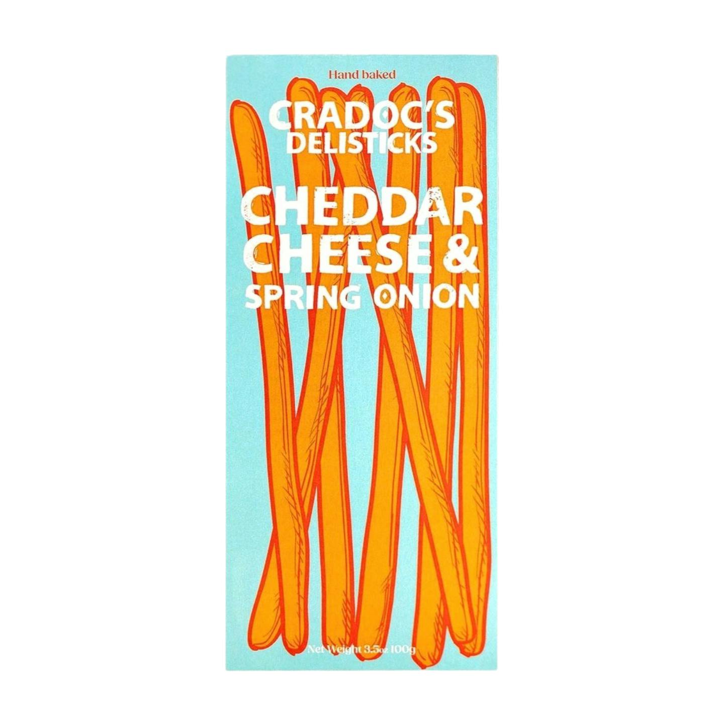 Cradoc's Golden Cheddar Cheese & Spring Onion Delisticks (100G)