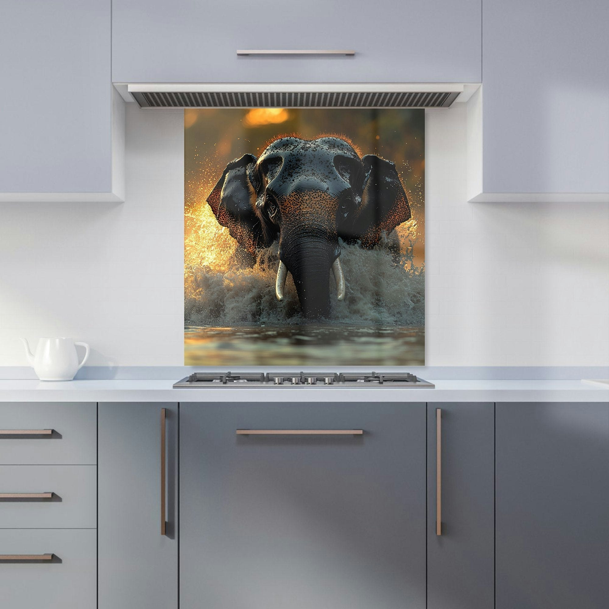 Warren Reed Elephant Kitchen Splashback - W700mm X H650mm