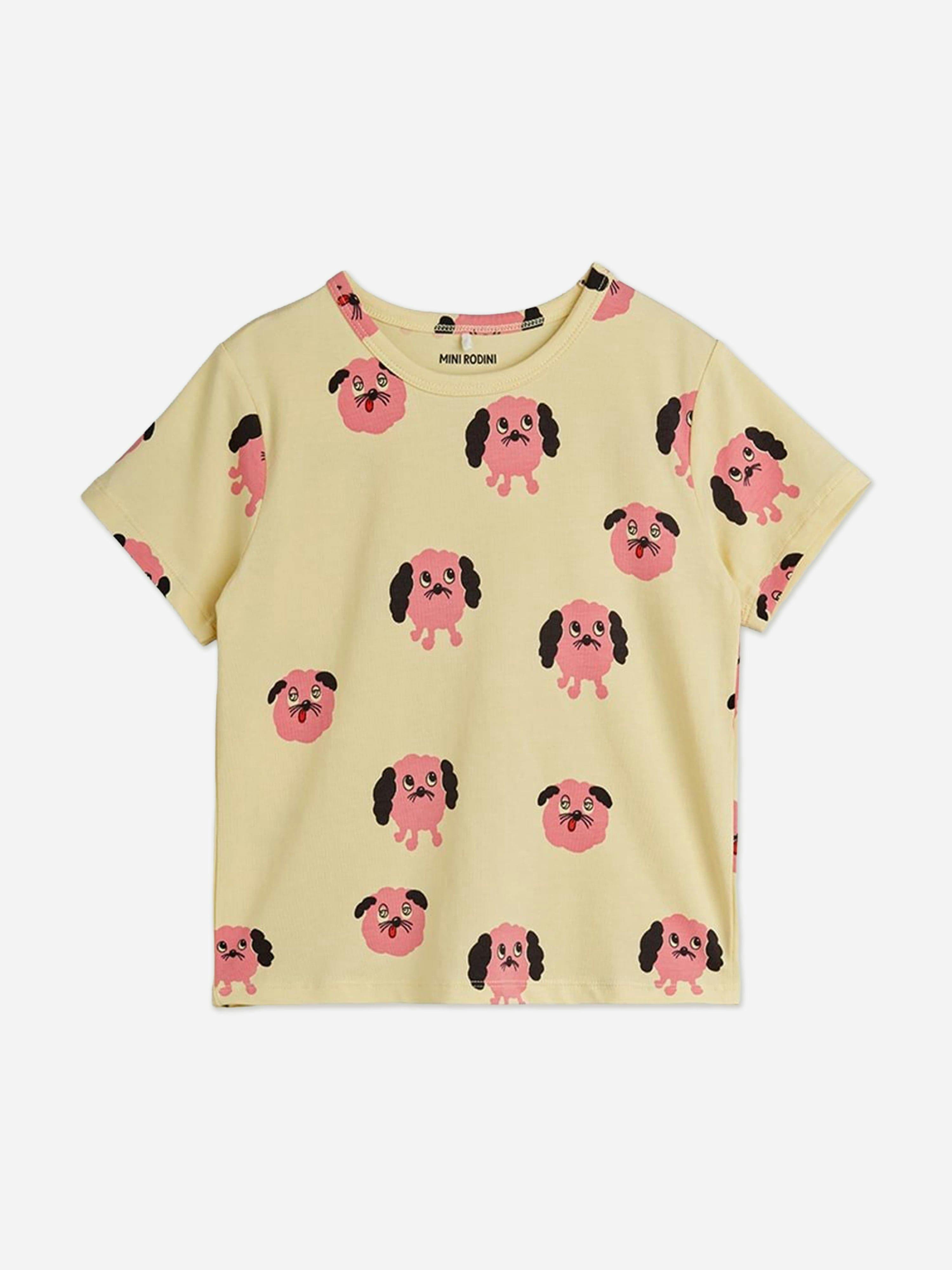 Mini Rodini Women's Yellow Baby Girls Doggies Aop T-Shirt In - 92-98 Cm (1.5-3 Yrs)