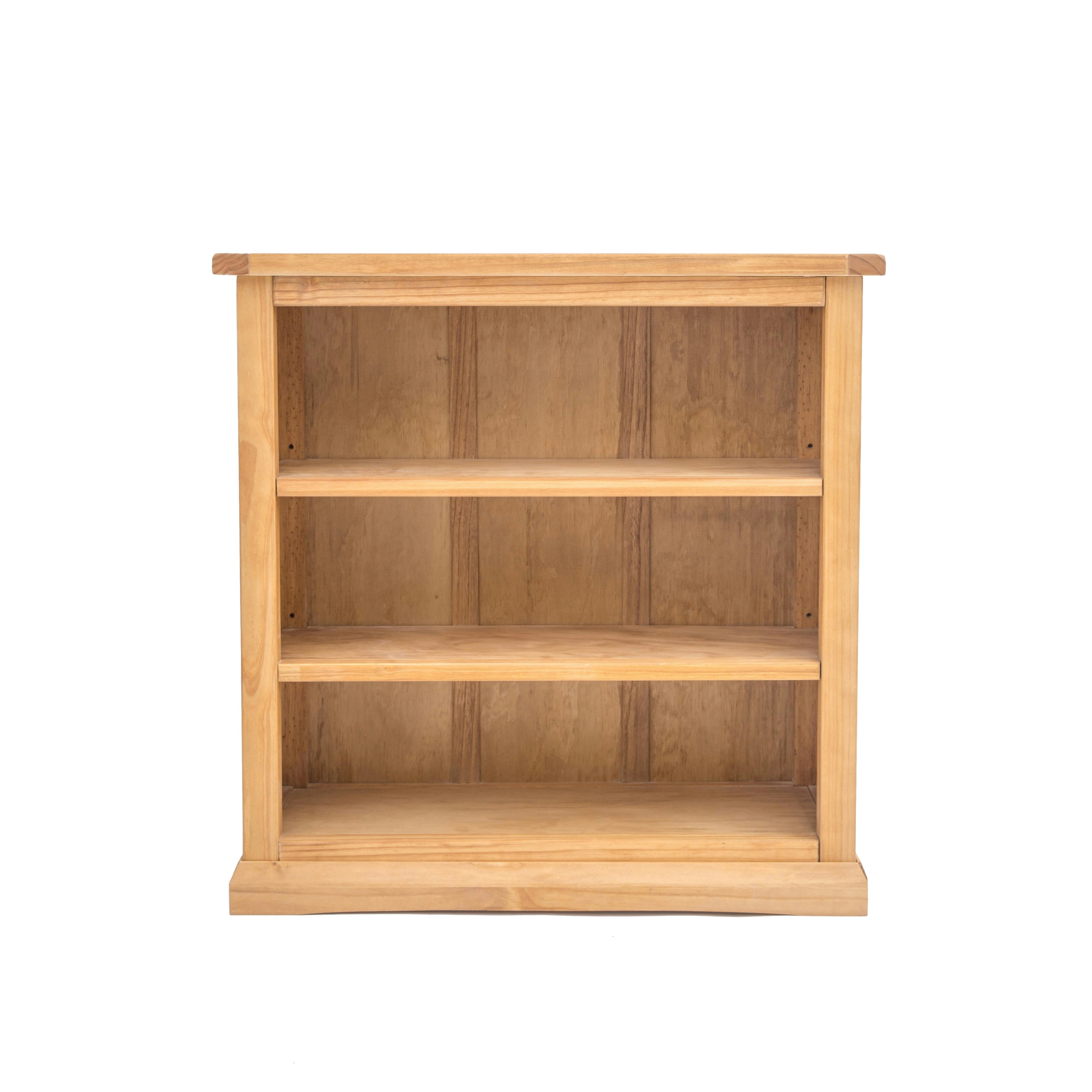 Lucca 3 Shelf Waxed Bookcase - Wood Pine - 3 Shelves - Image 3
