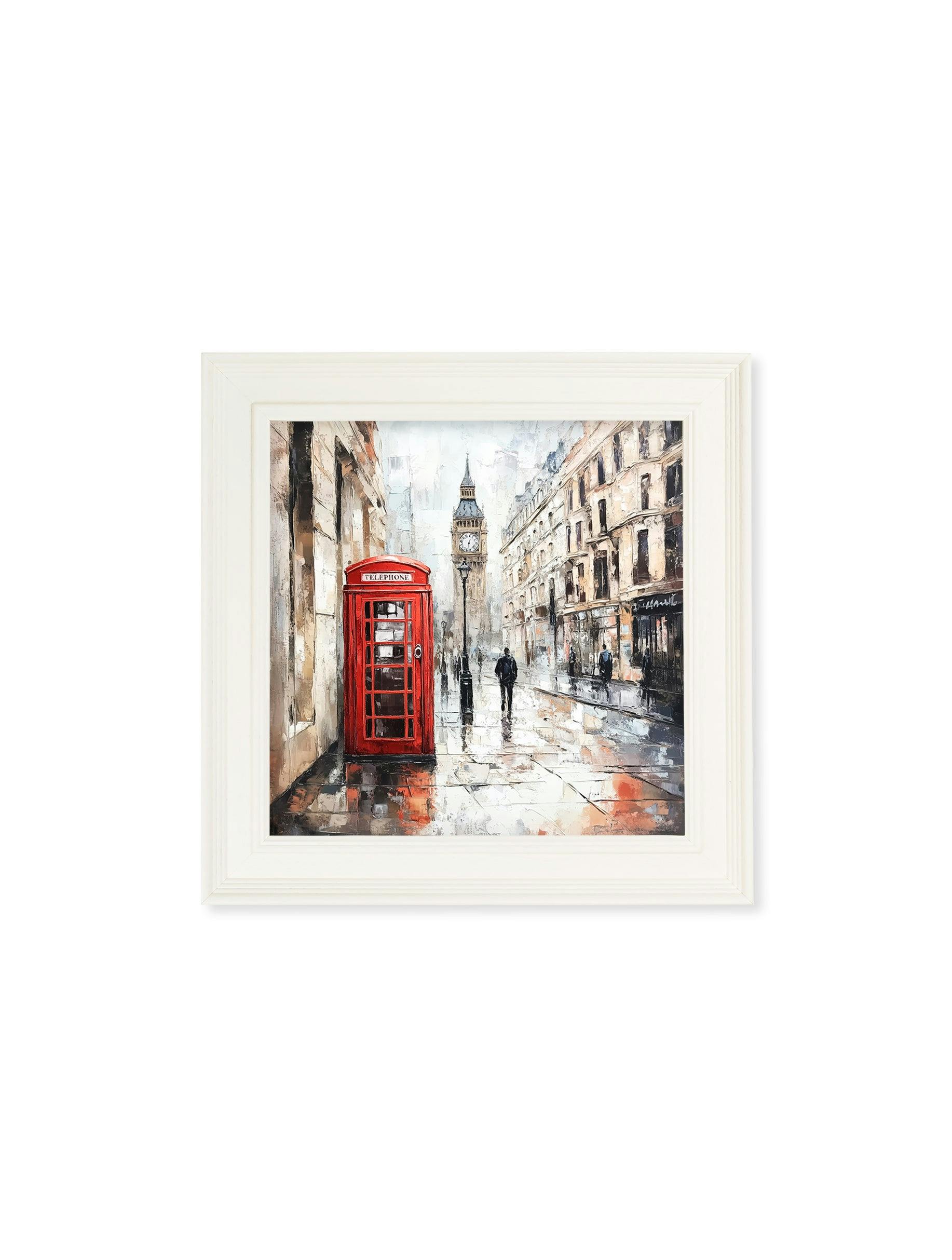 Exceptional Art Cream London Telephone Box - Hurstwood Square Frame - 44 X 44Cm