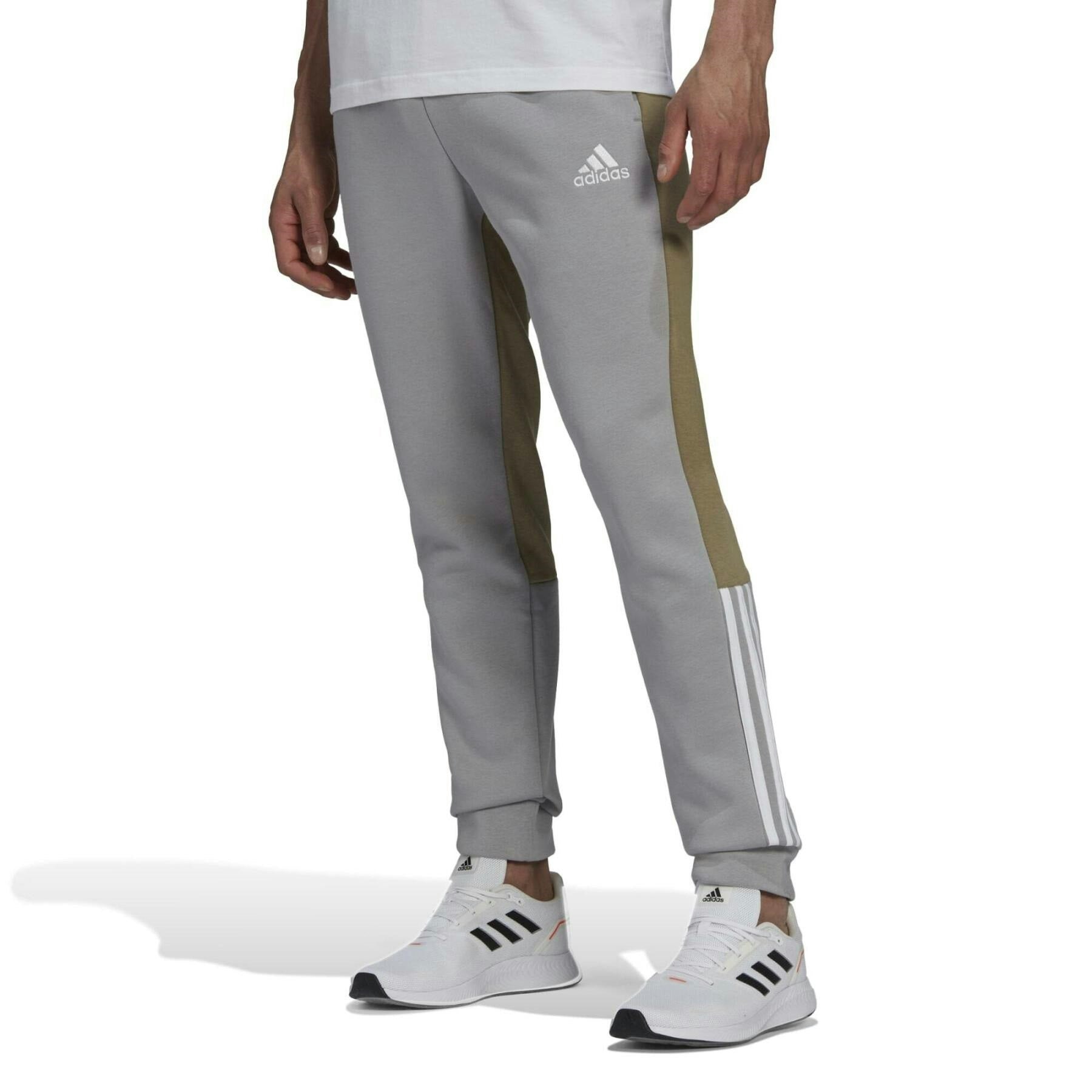 Adidas Men's Grey Ess Colourblock Fleece Pant - S
