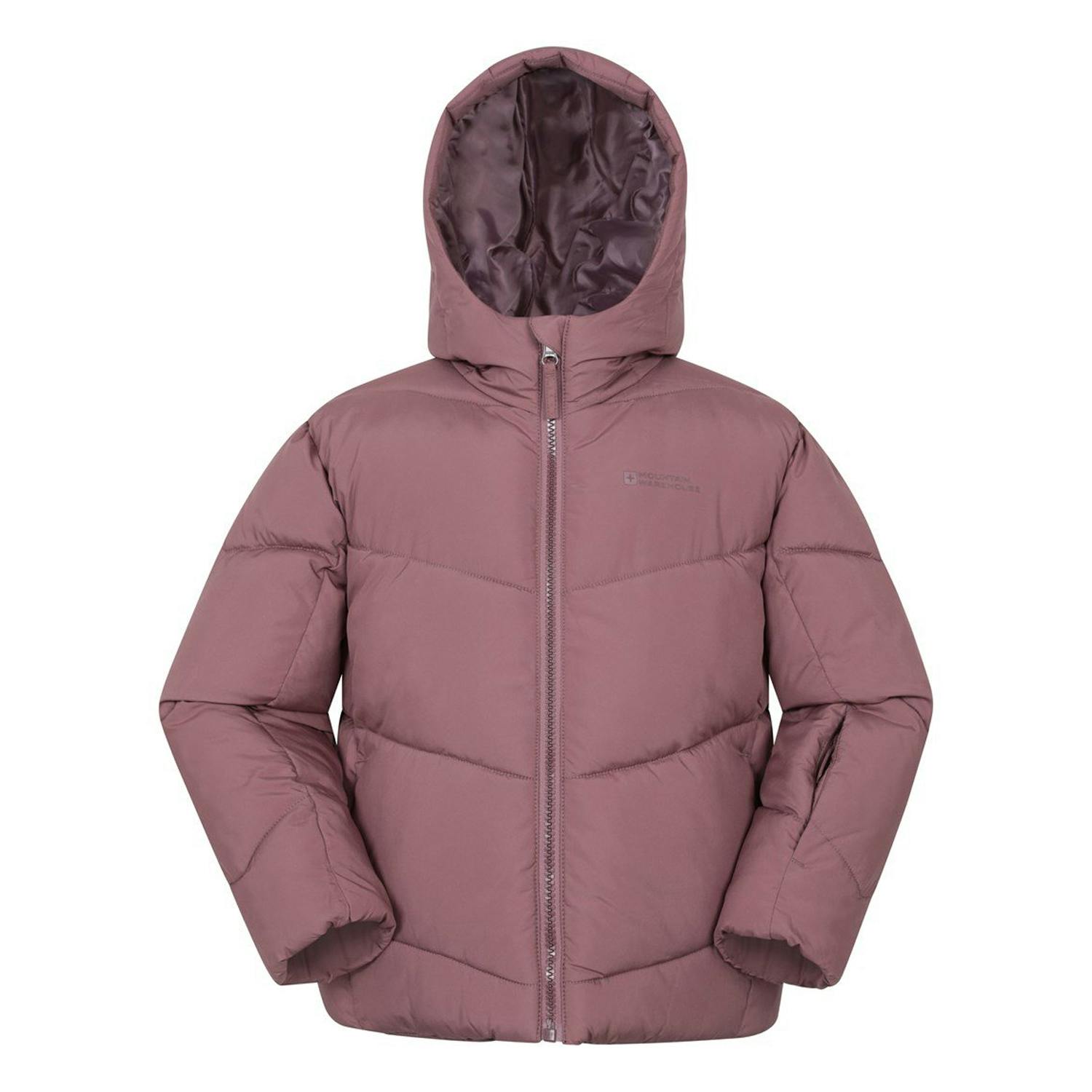 Mountain Warehouse Dark/Pink Kids Cortina Water Resistant Padded Ski Jacket - 13 Years - 100% Polyester