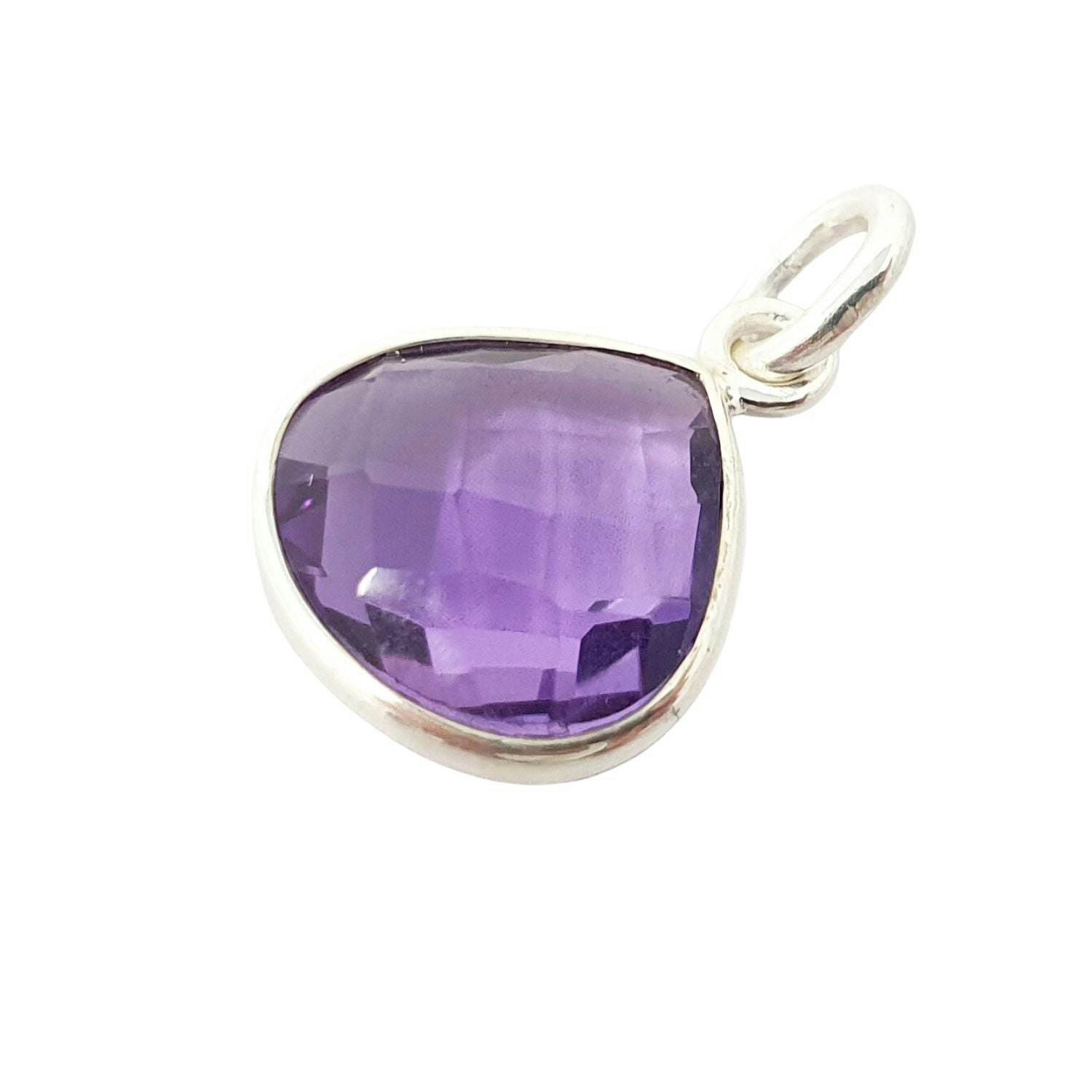 Harfi Silver Amethyst February Birthstone Heart Pendant