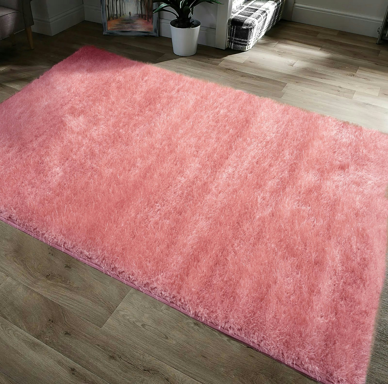 Home Republic Pink Majestic Shaggy Rug - 120 X 170