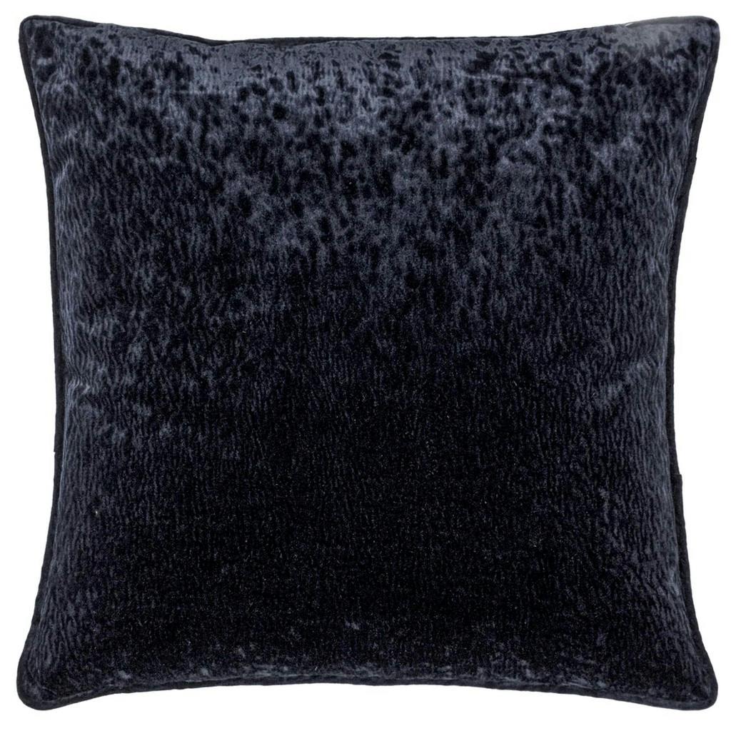 Paoletti Black Velvet Ripple Cushion Cover - 50Cm X 50Cm - 100% Polyester