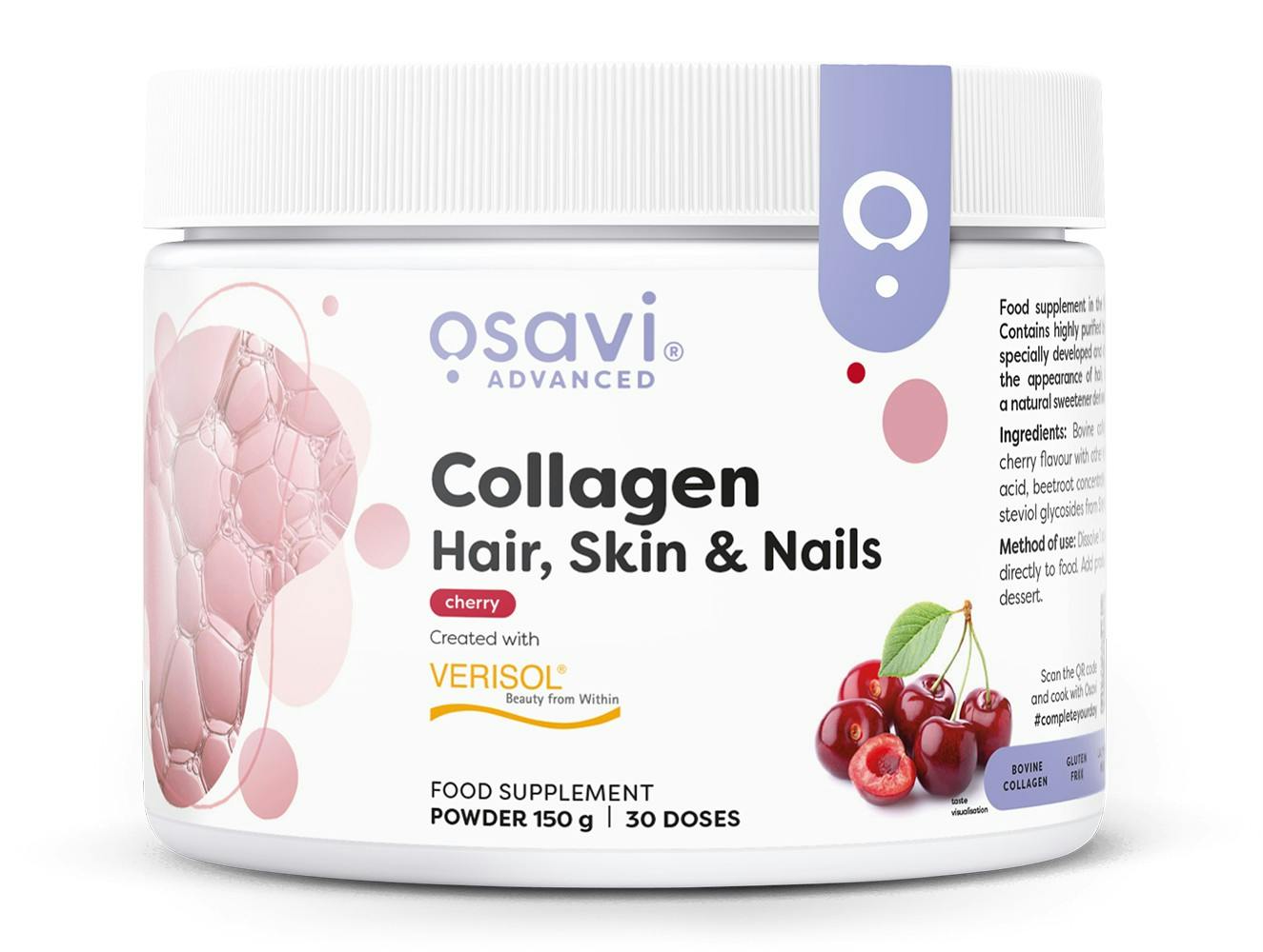 Osavi Collagen Peptides (Hair Skin & Nails), Cherry - 150G - Image 5