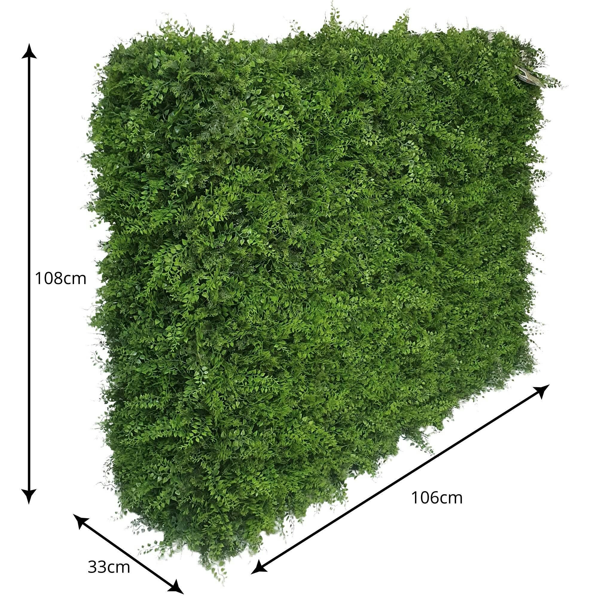 True Products Green Premium Freestanding Artificial Fern Hedge - 108Cm X 106Cm