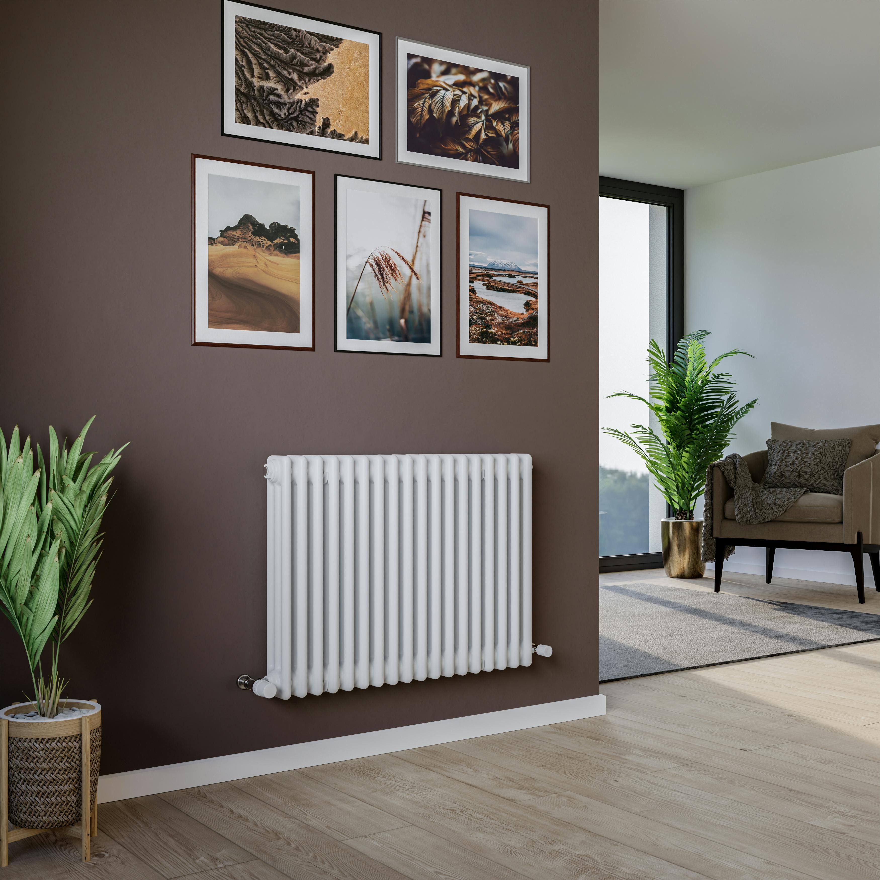 Agadon White Kylo 3 Column Traditional Radiator - 600 X 830