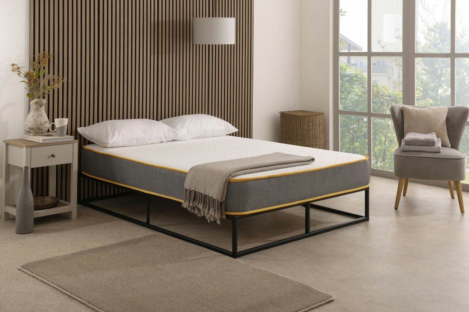 The Foam People Grey The Saffron Comfort All Foam Mattress – 8" Deep Memory & Supportive Foam - 1 - 4Ft6 Double Mattress (135Cm X 190Cm)