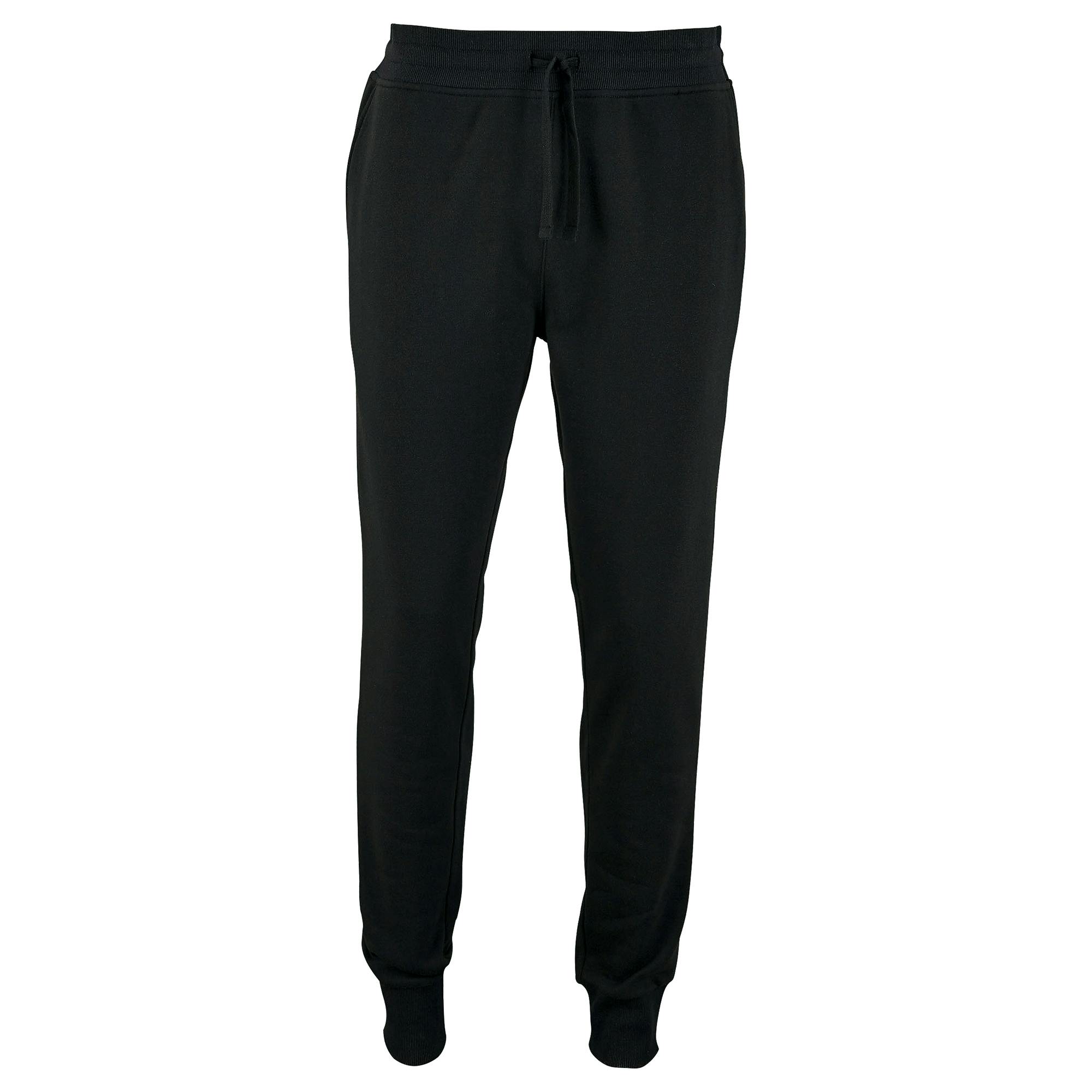 Sol's Men's Black Jake Slim Fit Jogging Bottoms In | Size: Large - Image 3