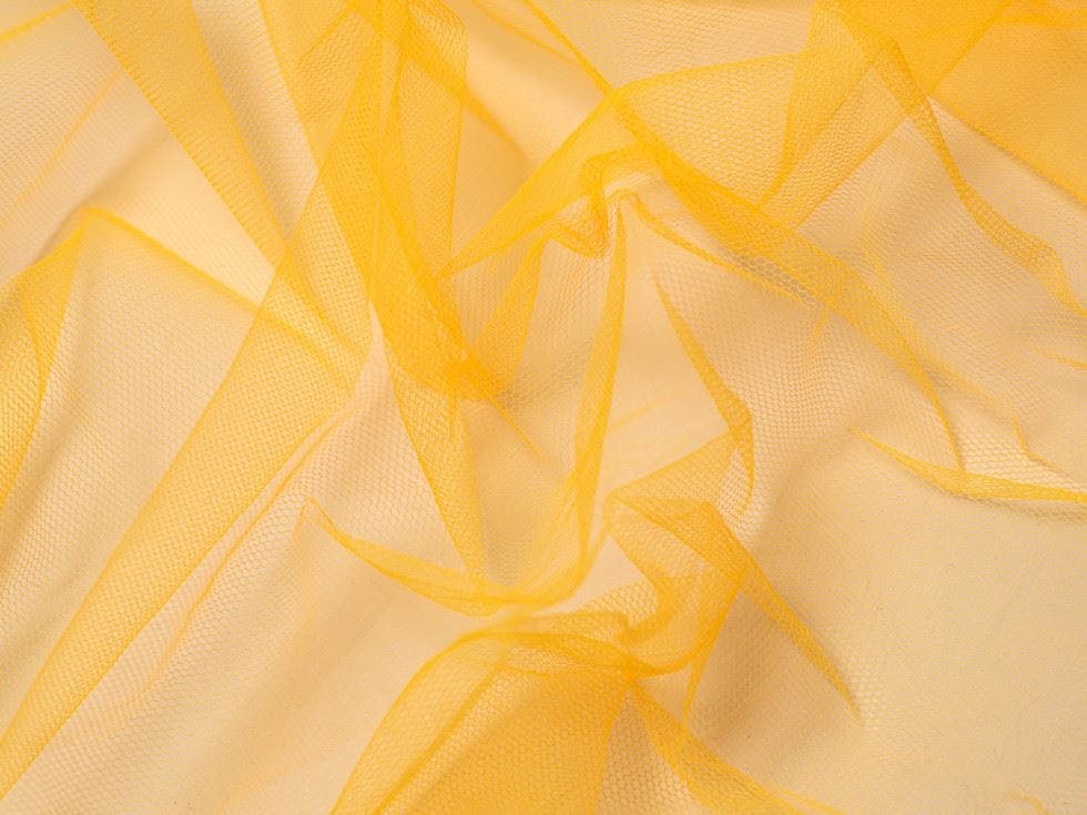 Minerva Gold Core Range Dress Net Fabric - Plain Design Dressmaking Fabric, 135 Cm / 54" Wide - Per Metre - Flo