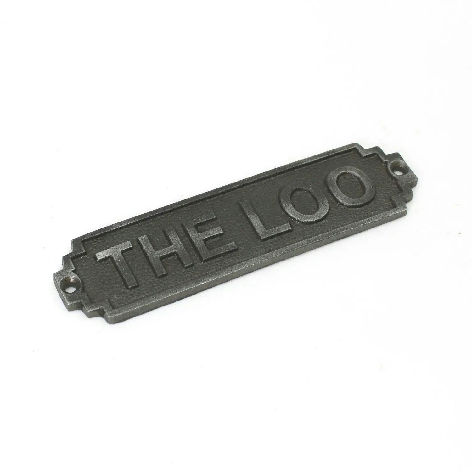 Oakcrafts Antique Cast Iron The Loo Door Sign/Plaque - 148Mm