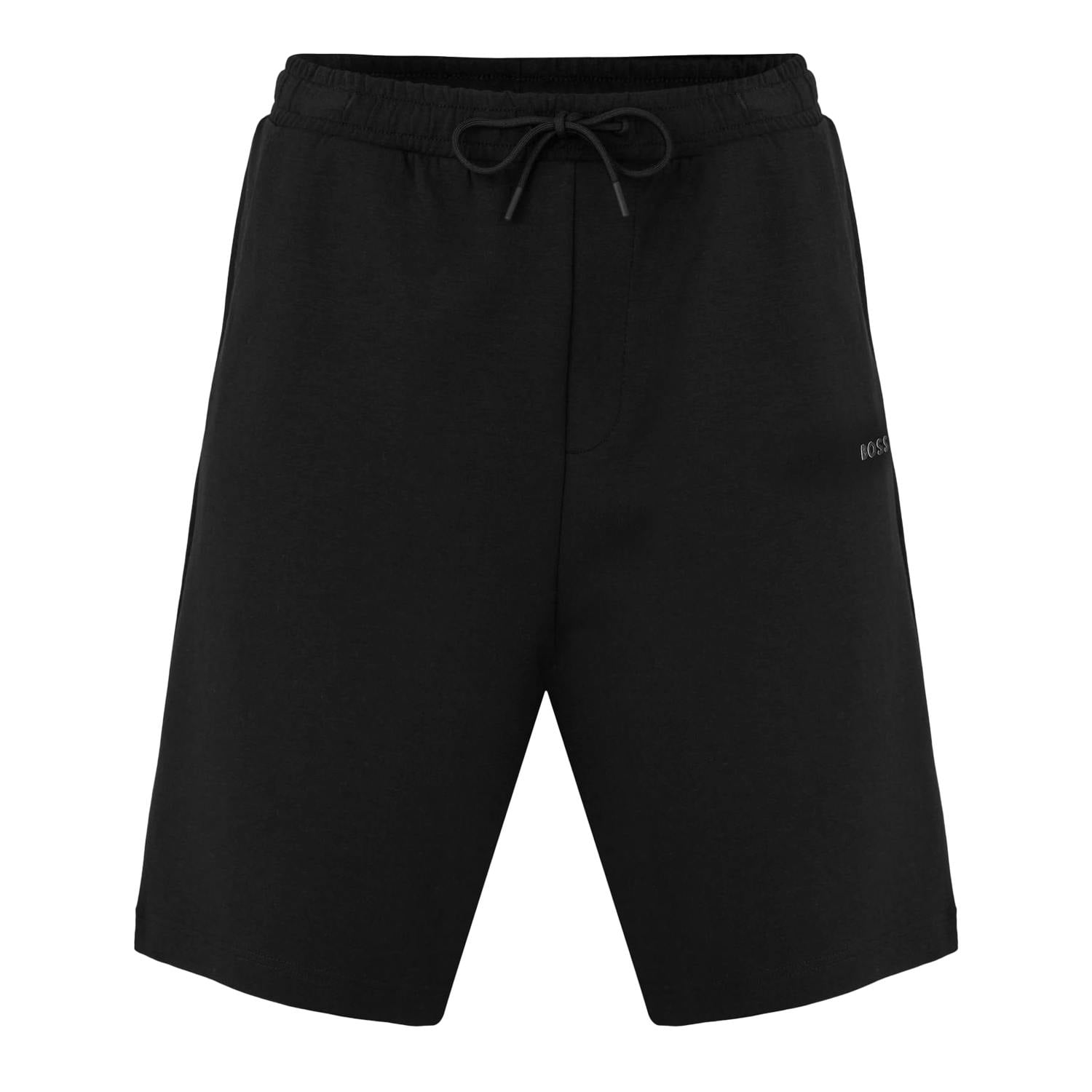 Boss Men's Black Drawstring Waist Sweat Shorts - Xl - 100% Mixed
