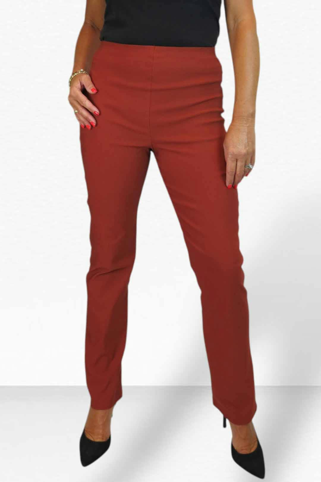 Paulo Due Women's Pull On Stretch Straight Leg Trousers - 22 - Tan