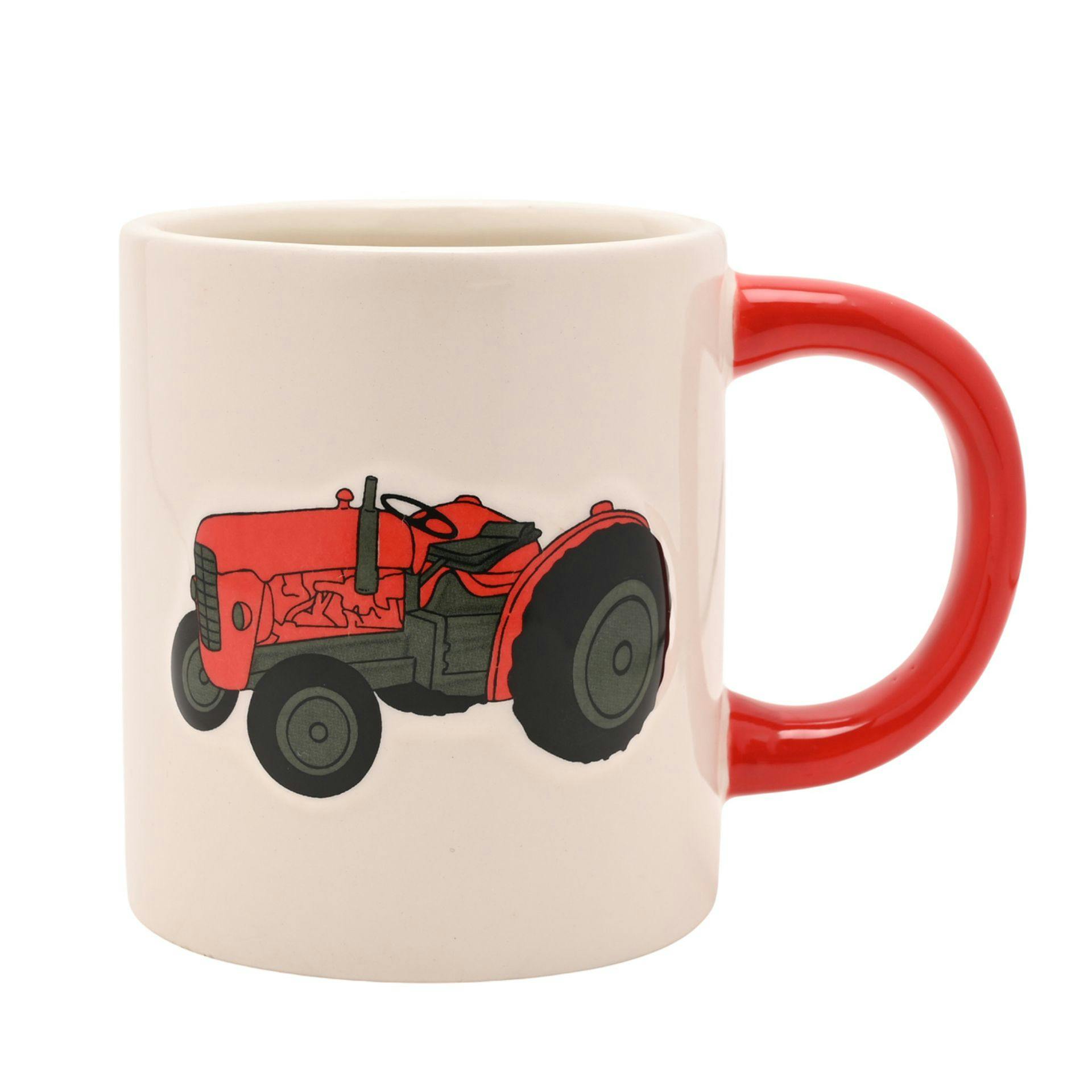 Rackhams Light/Cream/Red Tractor Mug