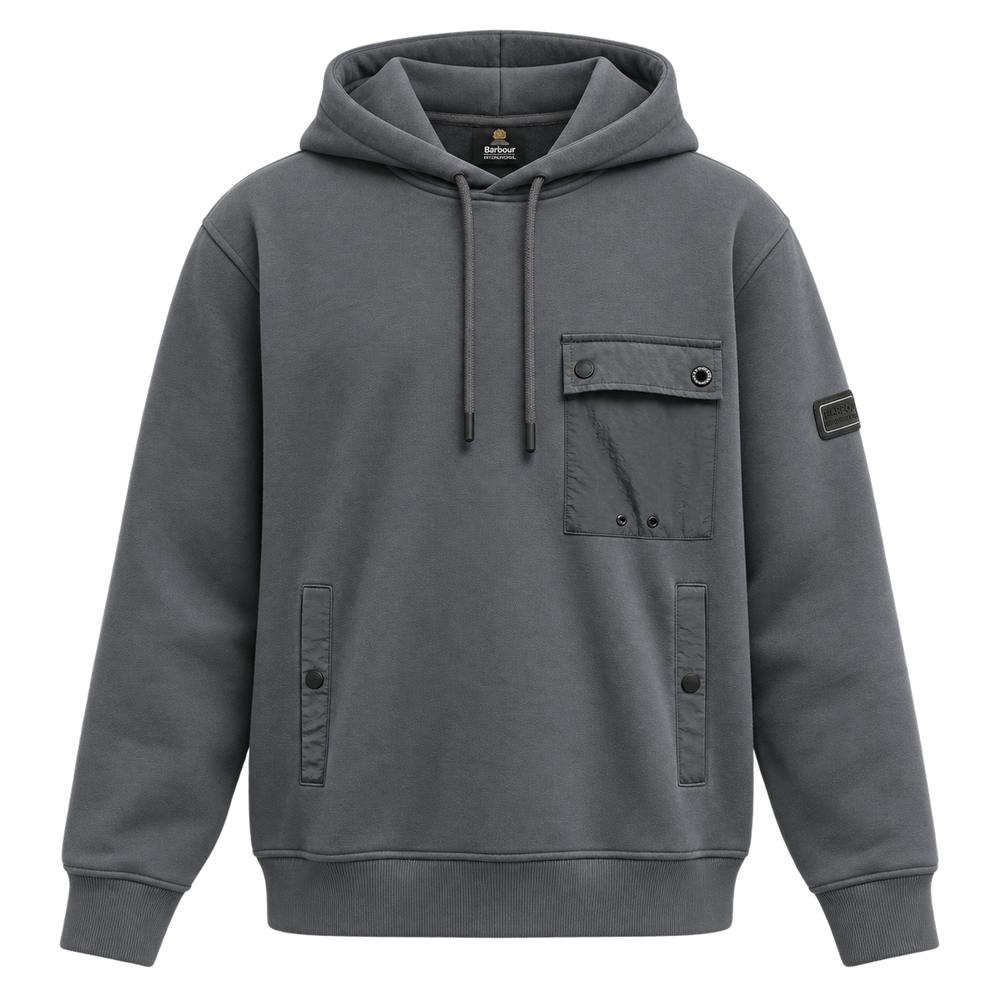 Barbour International Inline Hooded Sweatshirt Asphalt - L