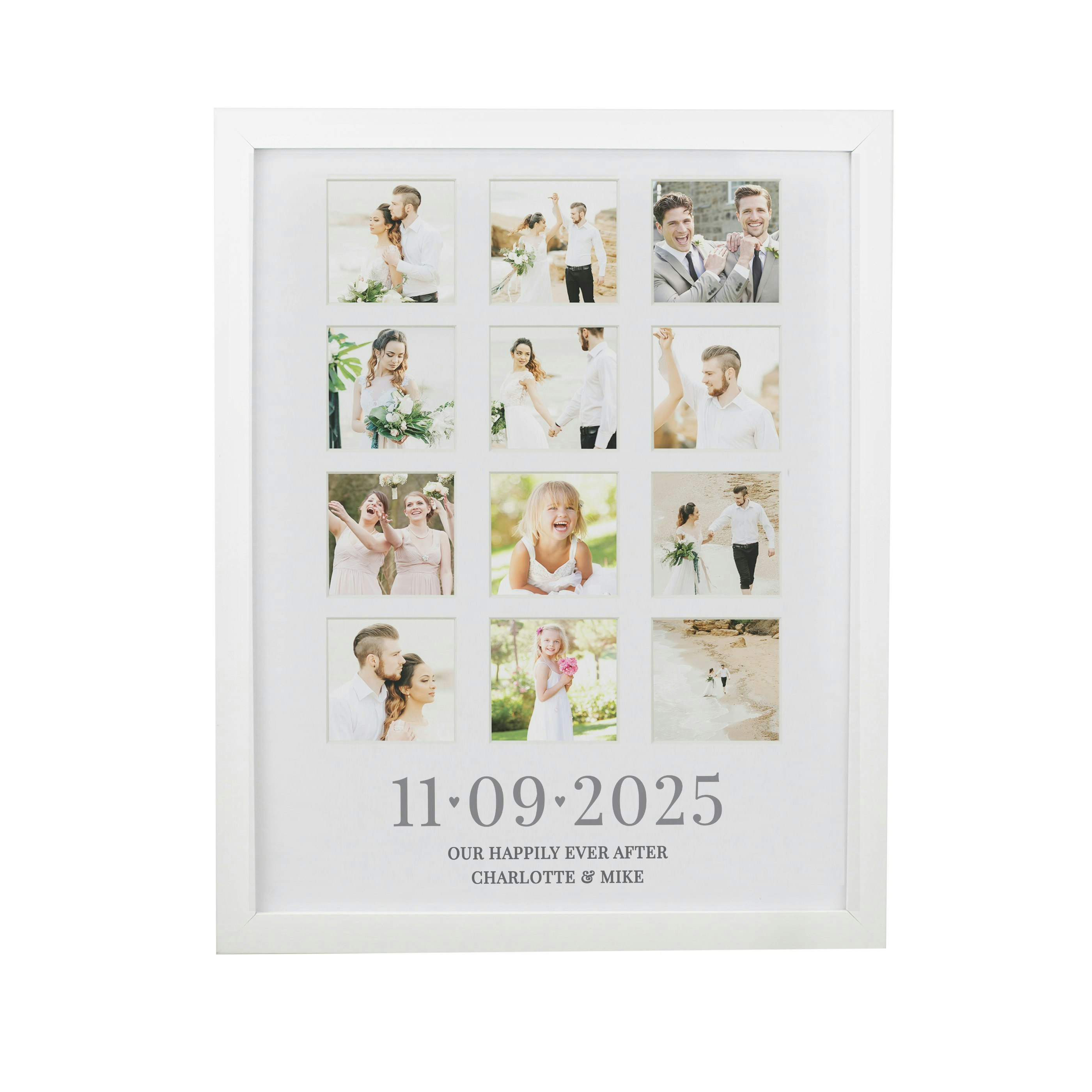 Rackhams White Personalised Special Date Multi Photo Frame