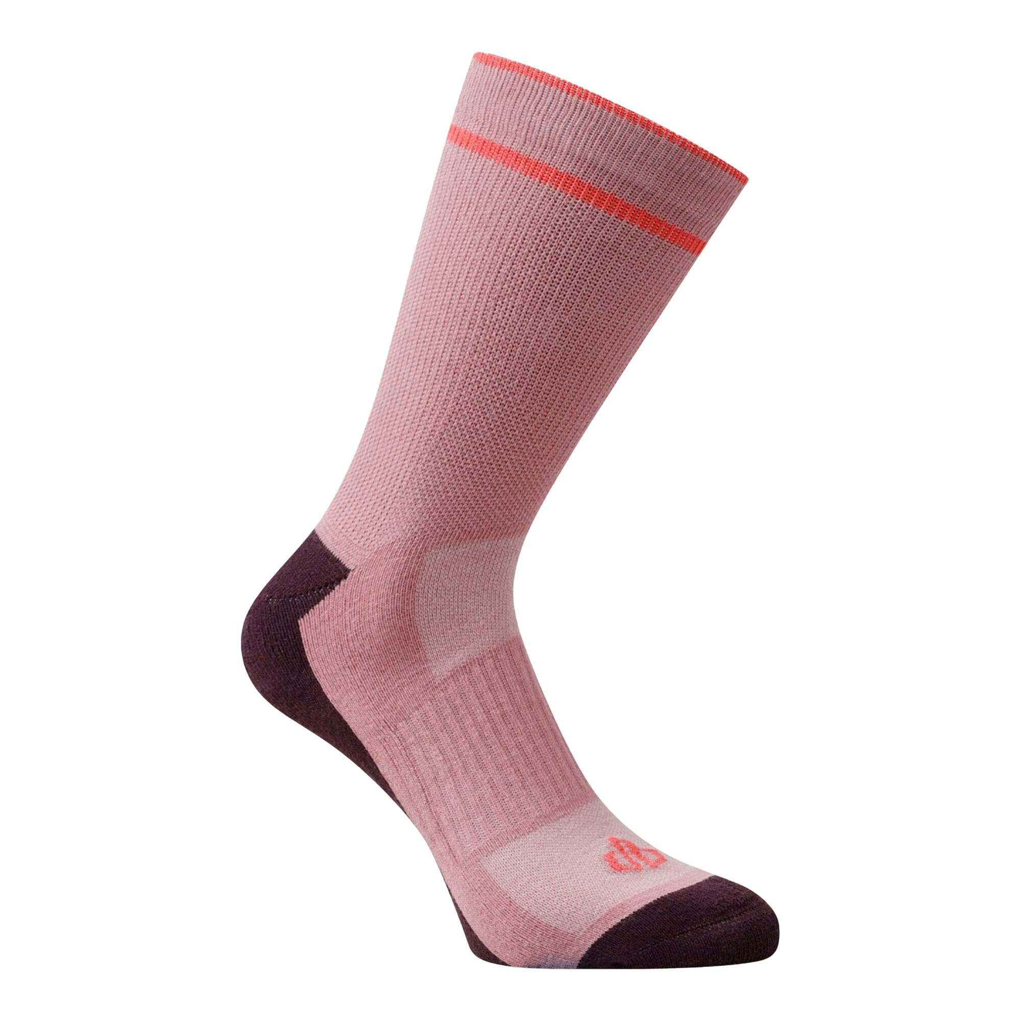 Dare 2B Unisex Peach Adult Endurance Walking Socks - Lilas/Plum/ Bloom - Lilas/Plum/ Bloom - 9 Uk-12 Uk - 100% Mixed