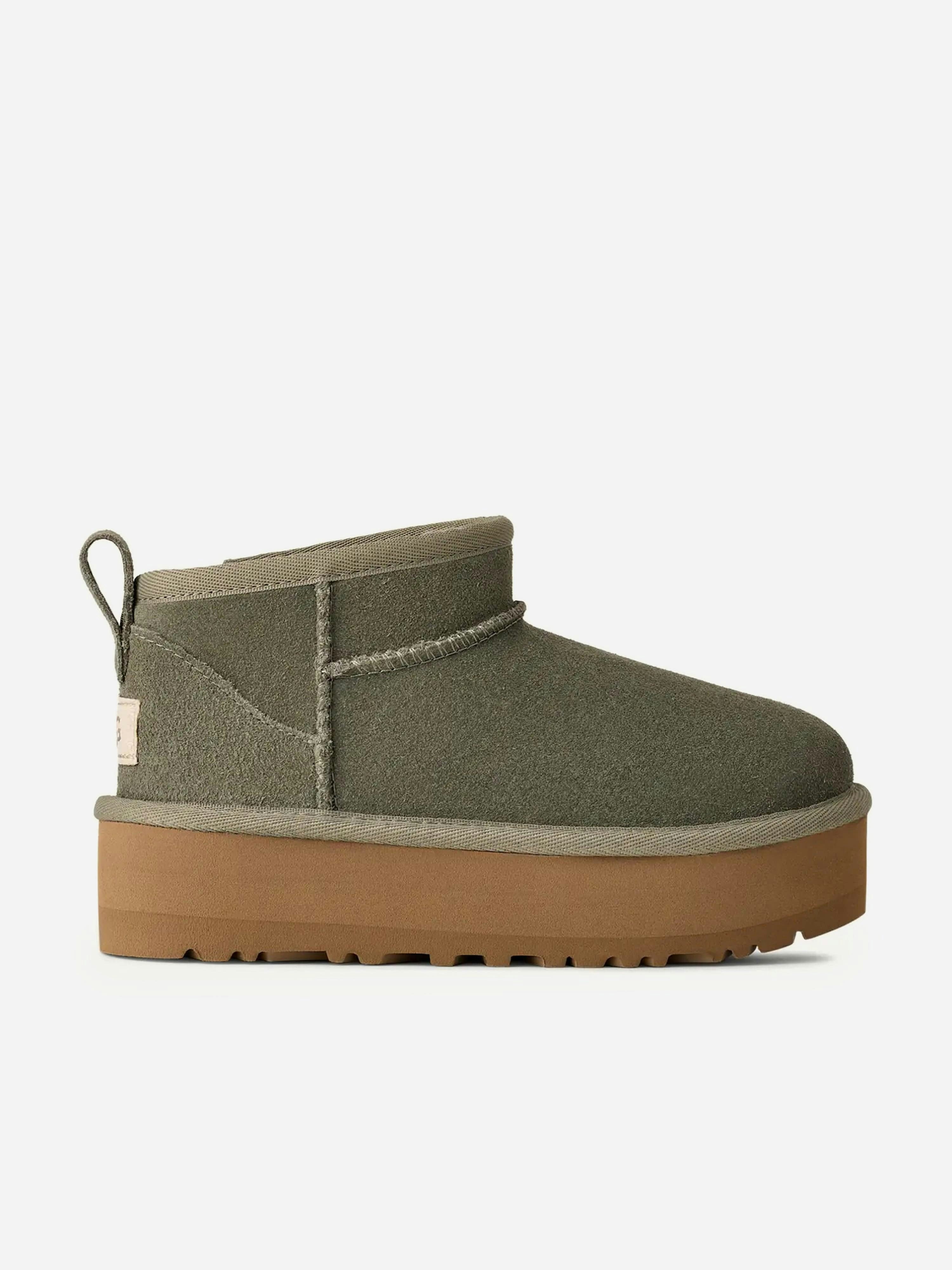 Ugg Girls Green Classic Ultra Mini Platform Boots In - Eu 31 Uk 12 Us 13
