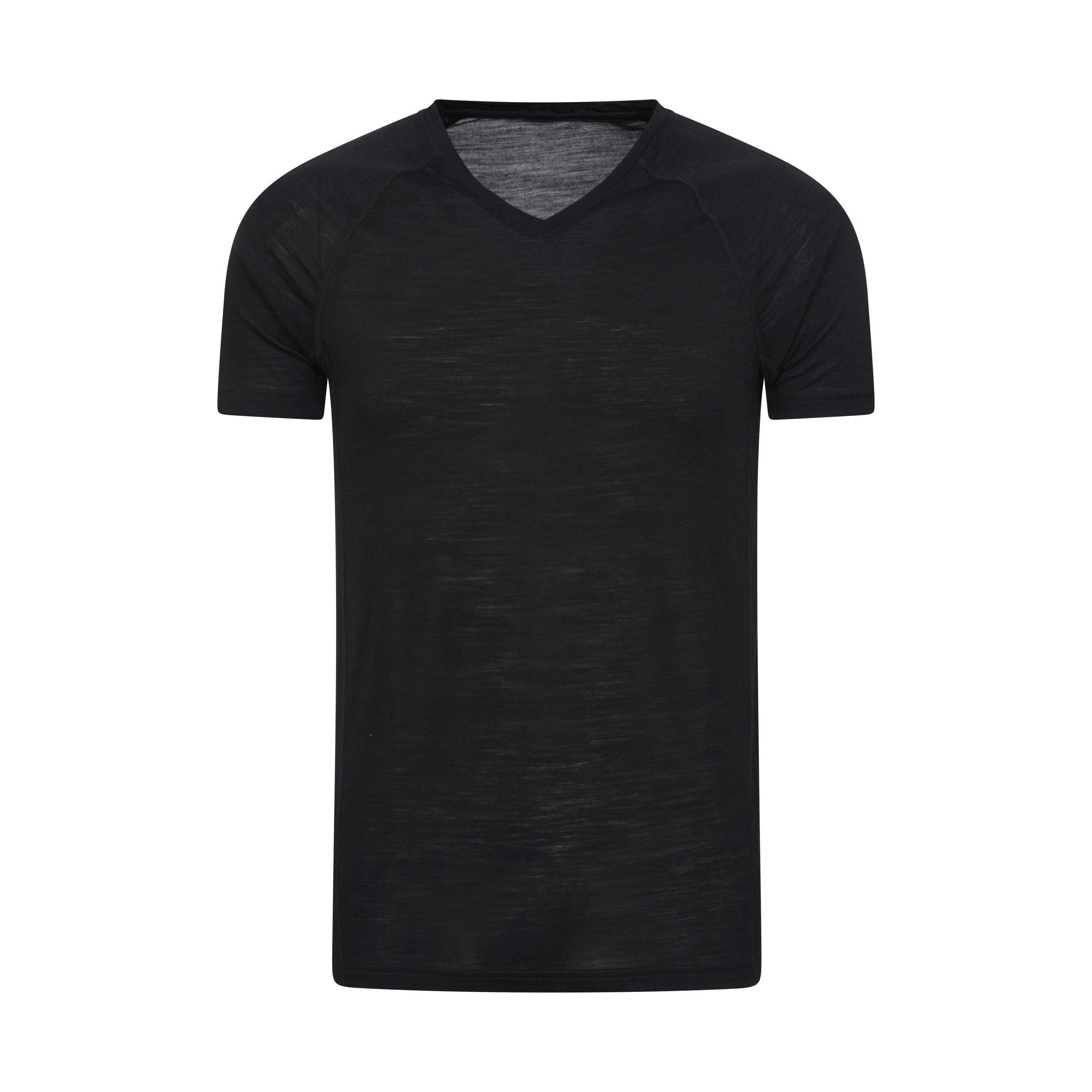 Mountain Warehouse Men's Black Summit Merino Wool Thermal Top - Xxs - 100% Merino Wool