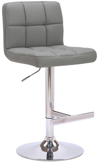 Lamboro Allegro Real Leather Adjustable Swivel Bar Stool With Backrest & Chrome Base