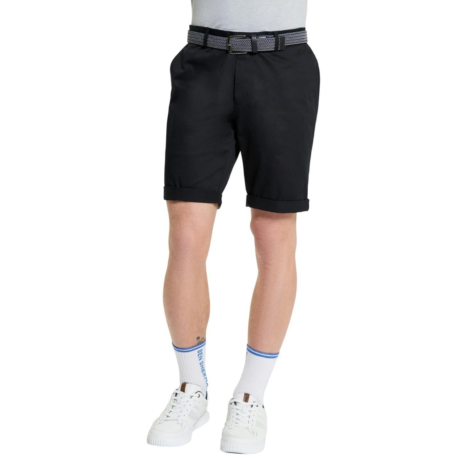 Ben Sherman Men's Black Signature Chino Shorts - 38R - 98% Cotton/2% Elastane