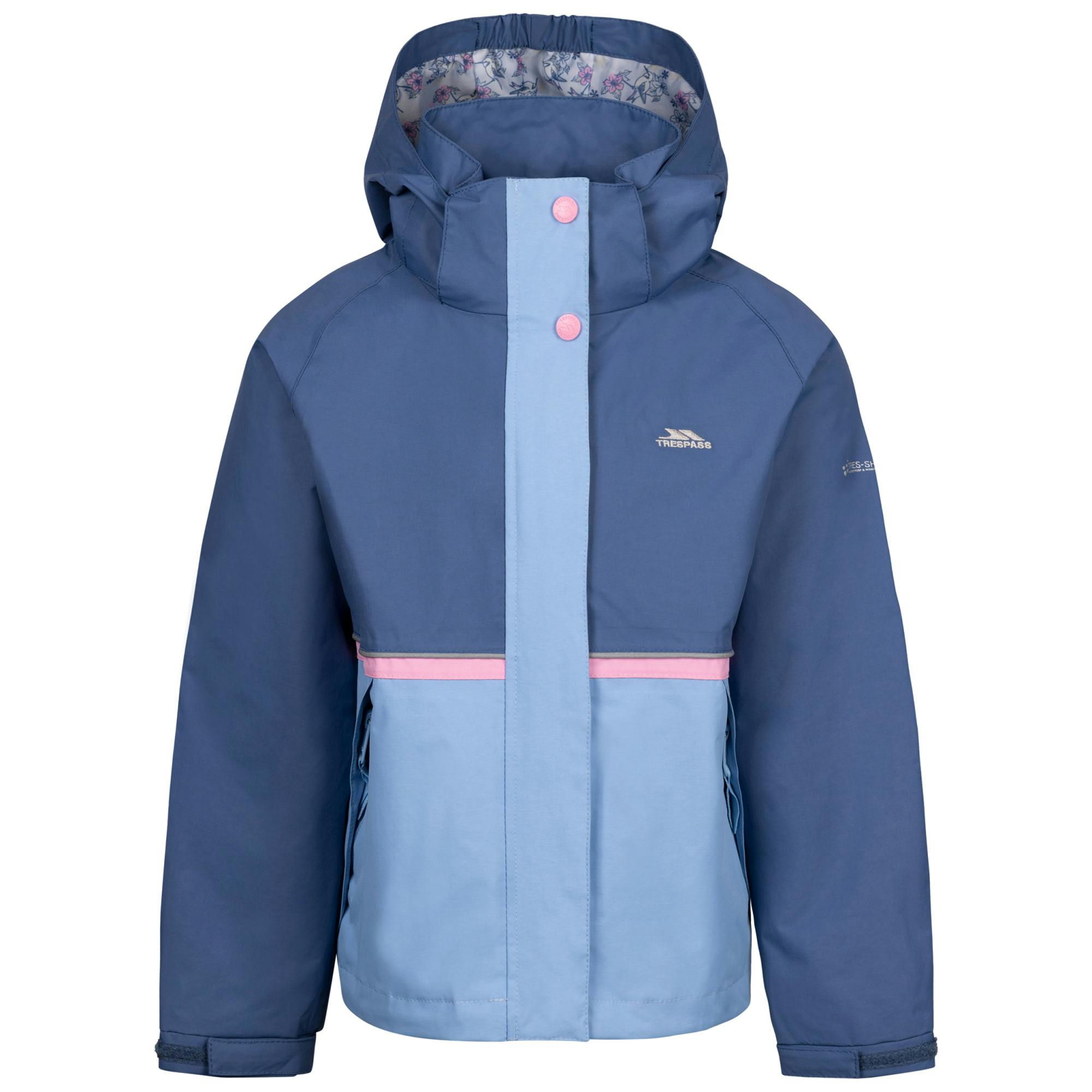 Trespass Girls Blue Allora Tp50 Waterproof Jacket - Tone - Tone - 5-6 Years - 100% Polyamide