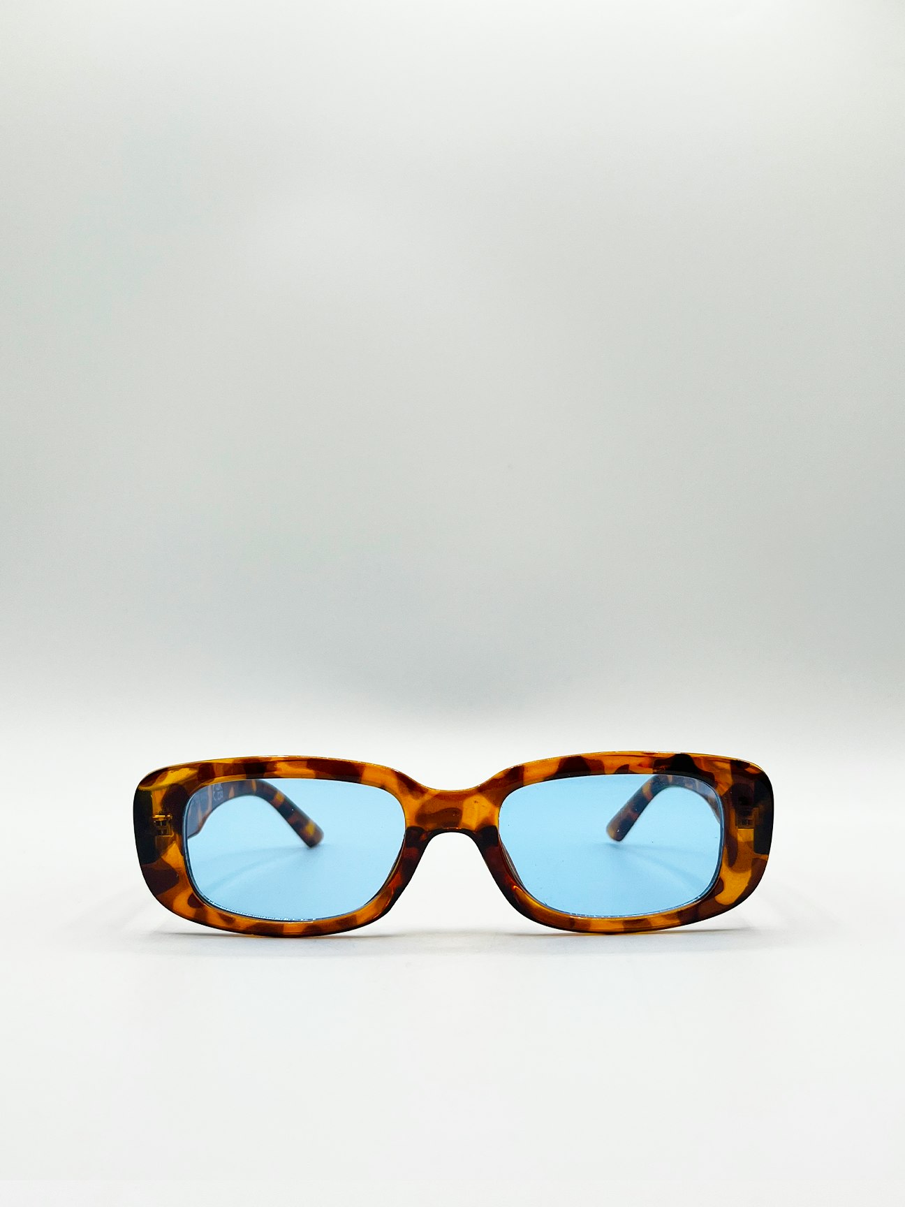 Svnx Brown Rectangle Plastic Frame Sunglasses With Coloured Lenses - One Size