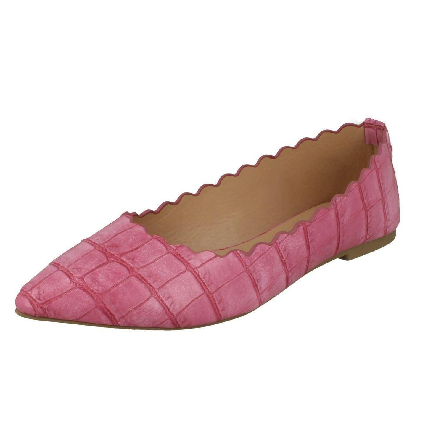 Spot On Women's Pink Pointed Toe Ballerinas F80457 - Uk 5